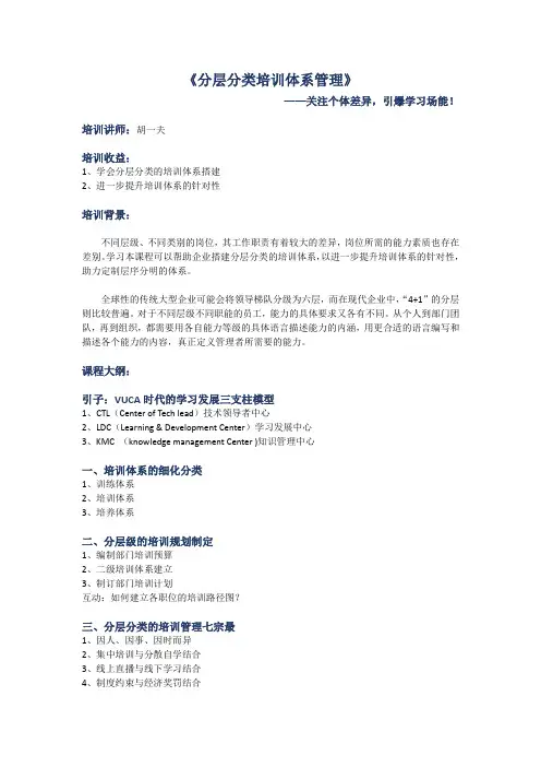 《分层分类培训体系管理》