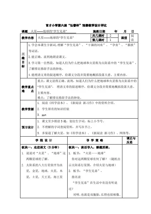 火星——地球的“孪生兄弟”