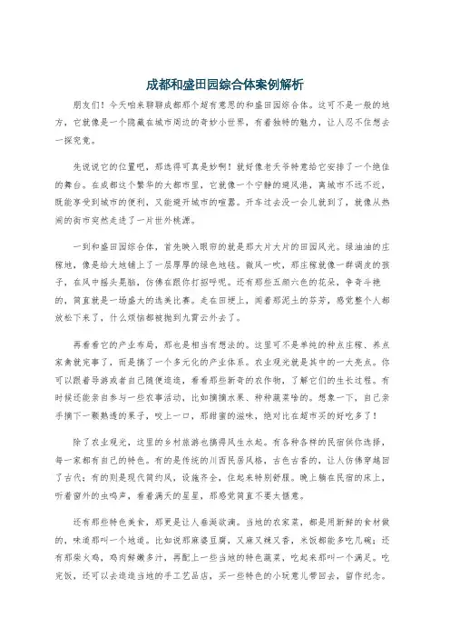 成都和盛田园综合体案例解析