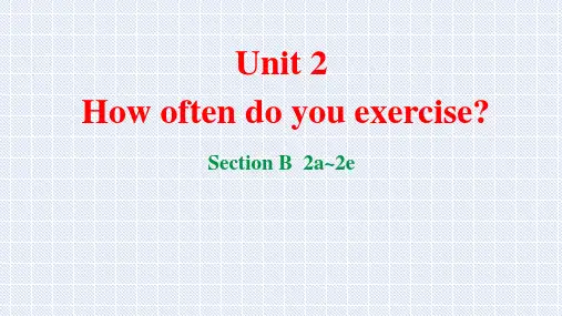 How often do you exercise Section B 2a--2e 课件