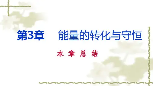 秋浙教版九年级科学上册第3章  能量的转化与守恒复习课件(共46张PPT)