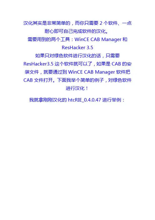 如何汉化软件