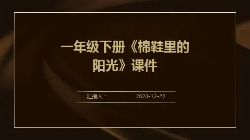一年级下册《棉鞋里的阳光》课件