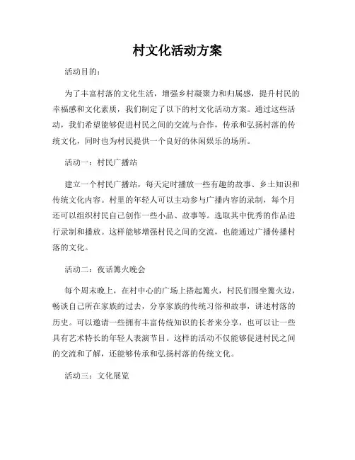 村文化活动方案