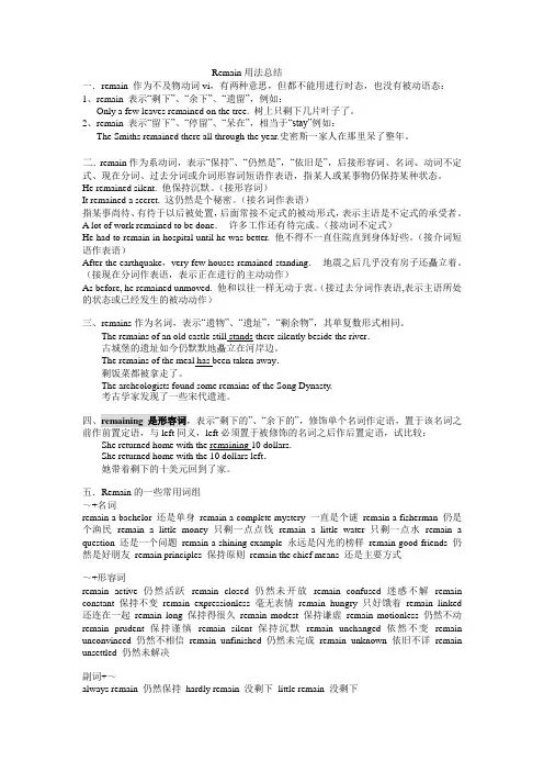 Remain用法总结
