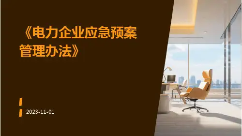 电力企业应急预案管理办法