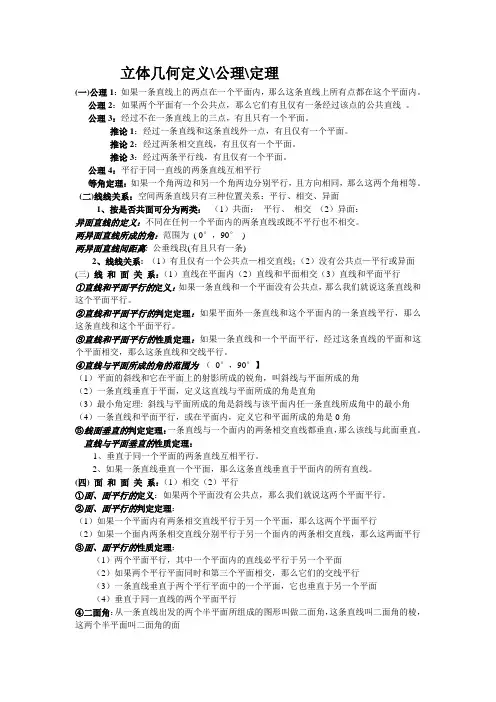 立体几何公理