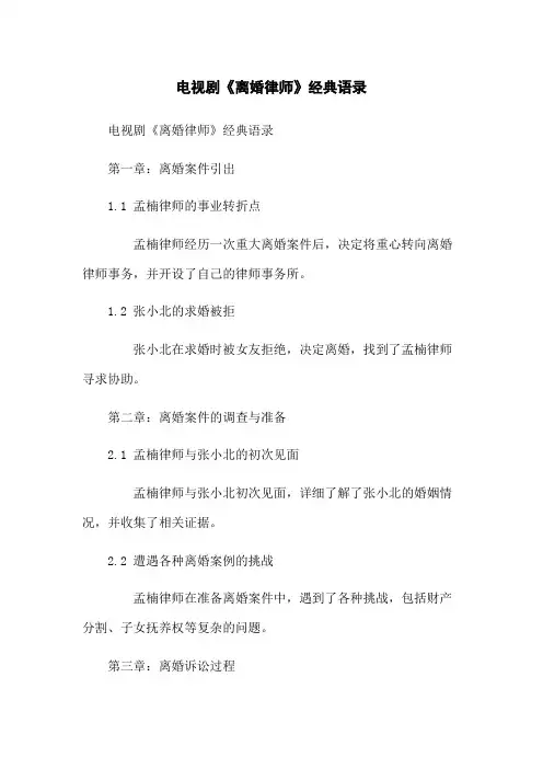 电视剧《离婚律师》经典语录