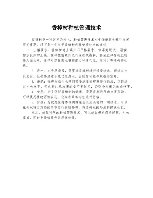 香樟树种植管理技术