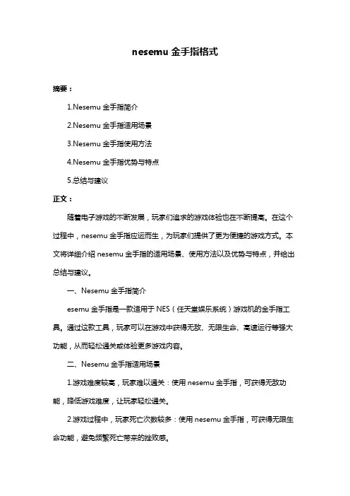 nesemu金手指格式