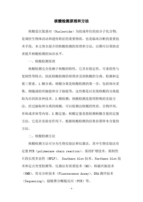 核酸检测原理和方法