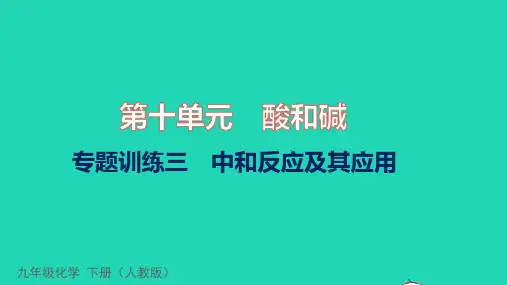 九年级化学下册第十单元酸和碱专题训练三中和反应及其应用习题课件新版新人教版