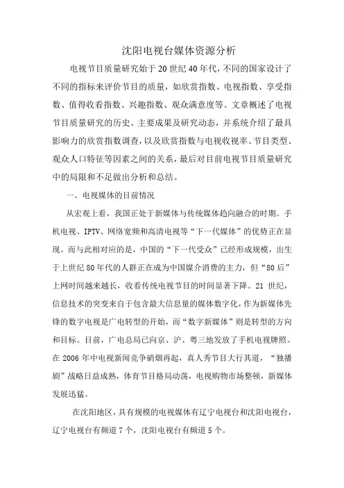 电视媒体分析(下)