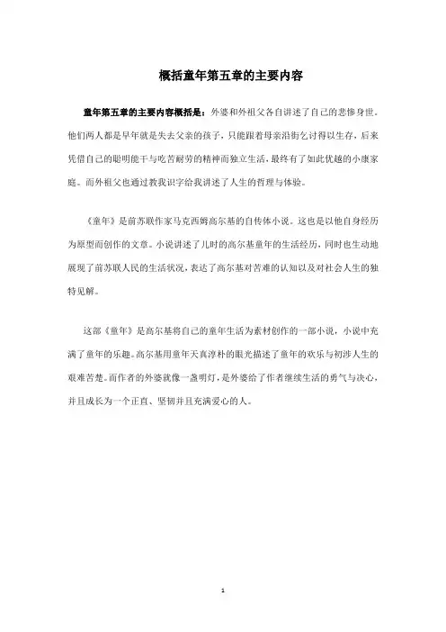 概括童年第五章的主要内容