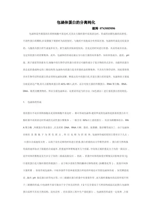 包涵体蛋白的分离纯化