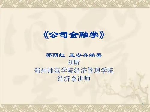 郭丽虹 王安兴编著公司金融学课件