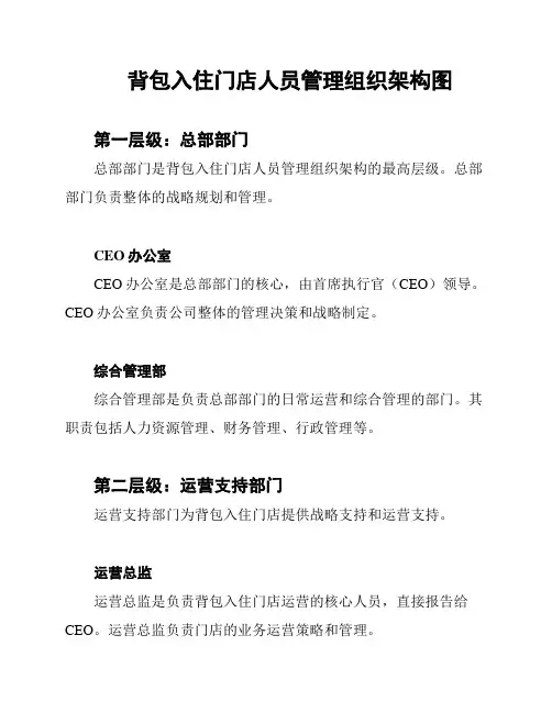 背包入住门店人员管理组织架构图