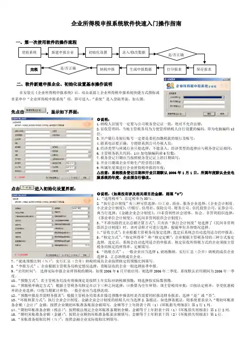 企业所得税电子申报软件快速入门操作指南