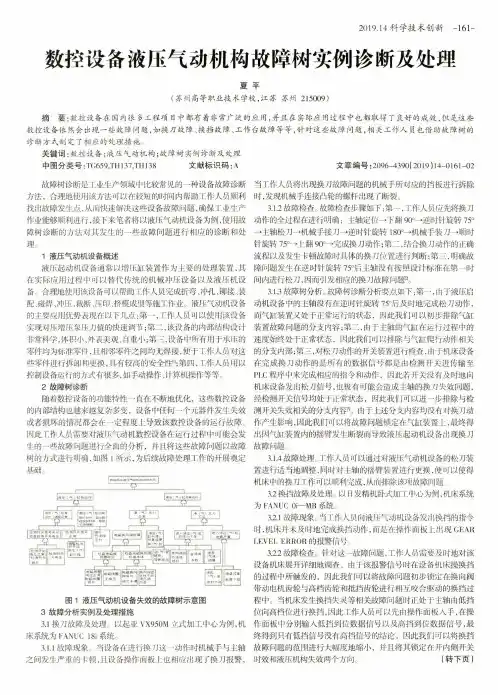 数控设备液压气动机构故障树实例诊断及处理