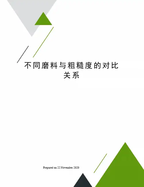 不同磨料与粗糙度的对比关系