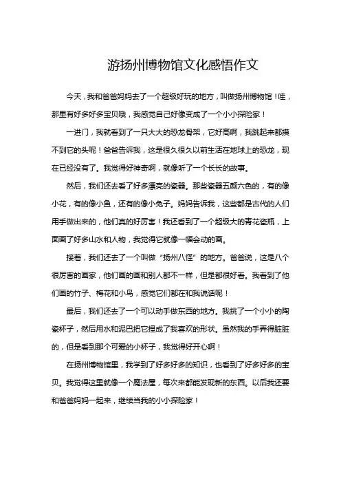 游扬州博物馆文化感悟作文