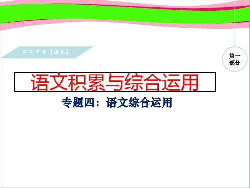 中考语文总复习：专题(4)语文综合运用  省级一等奖课件(45页)