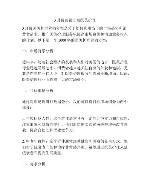 3月份营销方案医美护理
