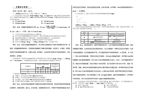 2021高中同步创新课堂化学优化方案—习题(苏教版选修4)：专题2专题综合检测 