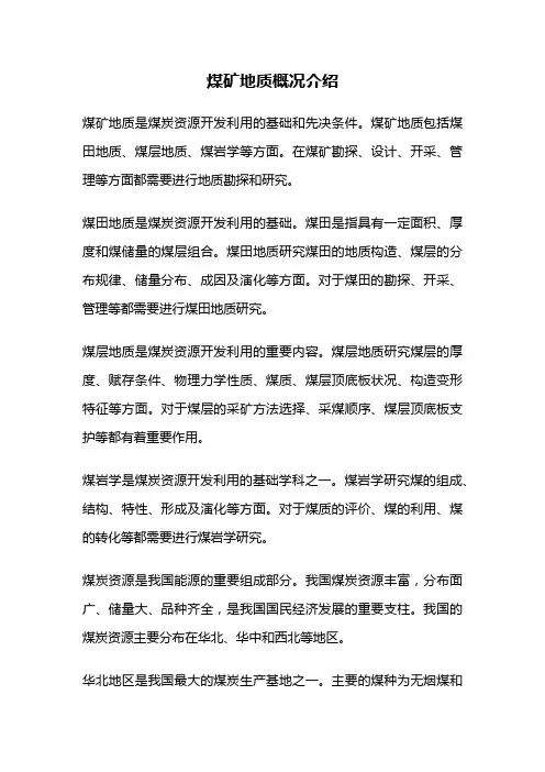 煤矿地质概况介绍