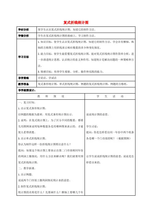六年级数学上册 复式折线统计图 3教案 北师大版