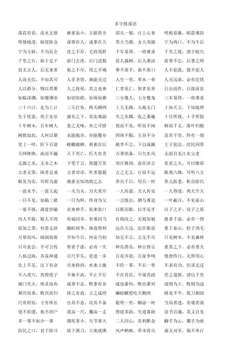 多字格成语