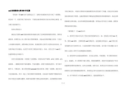 cad实训报告心得800字五篇