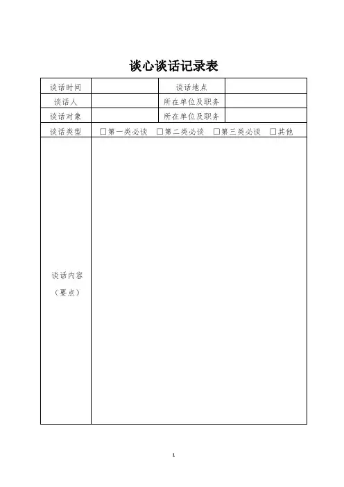 谈心谈话记录表