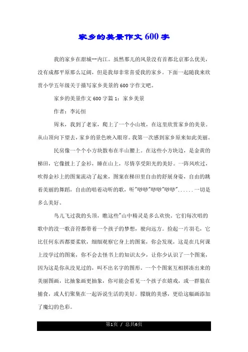 家乡的美景作文600字.doc