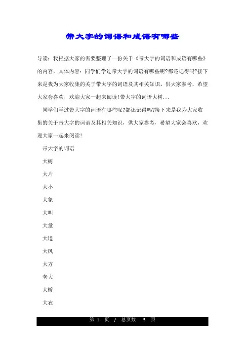 带大字的词语和成语有哪些