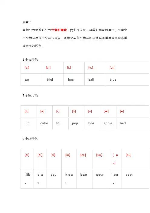 小学英语48个音标发音详解