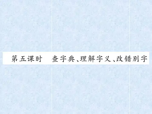 小升初语文总复习精讲课件- 汉字-时 查字典理解字义改错别字