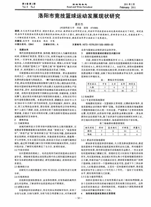 洛阳市竞技篮球运动发展现状研究