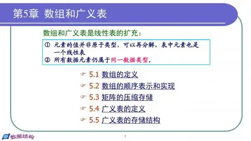 大学数据结构课件--第5章 数组和广义表