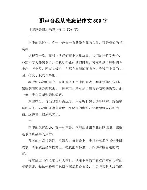 那声音我从未忘记作文500字
