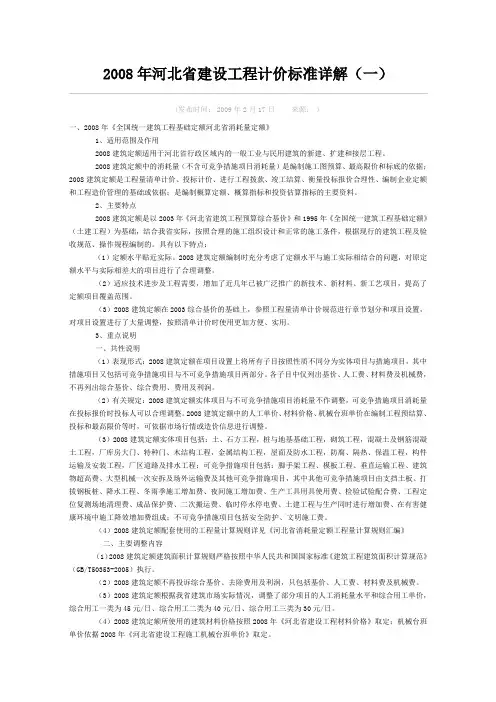 2008定额解释