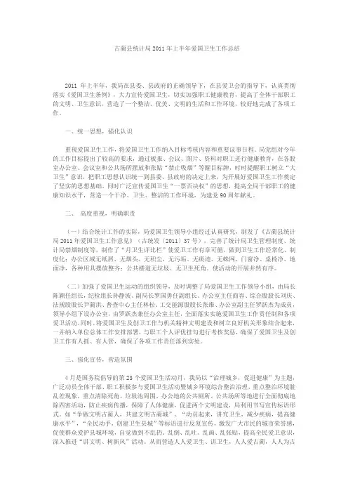爱国卫生工作计划