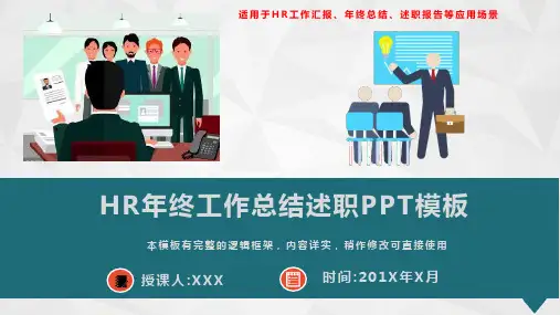 HR年终工作总结述职报告PPT模板(图文)