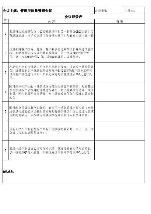 会议记录跟踪表
