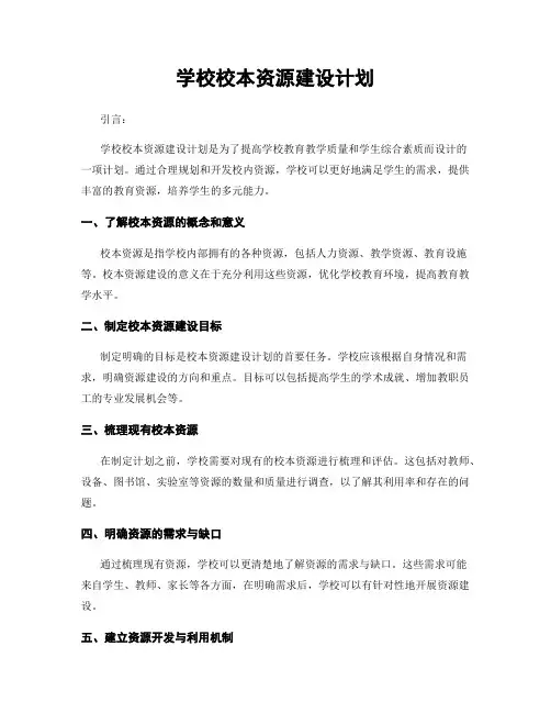 学校校本资源建设计划