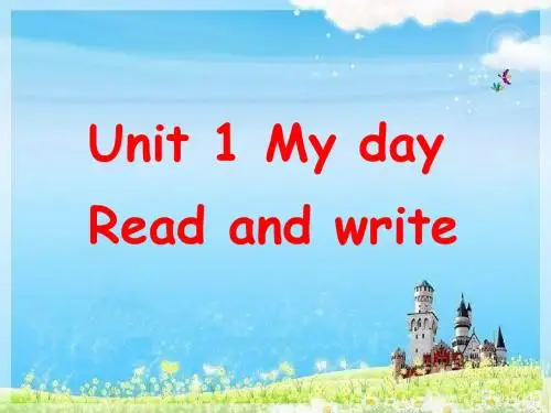 人教版PEP小学英语五年级下册《Unit 1 My day》Read and write课件