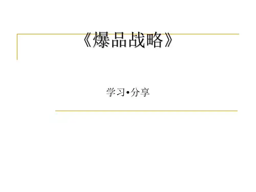 爆品战略观后感PPT
