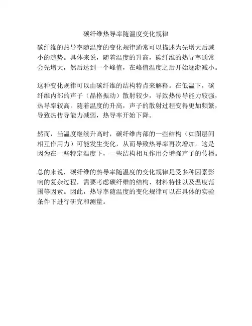 碳纤维热导率随温度变化规律
