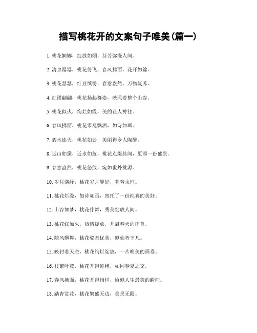 描写桃花开的文案句子唯美(精选合集2篇)