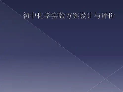 初中化学实验方案设计与评价